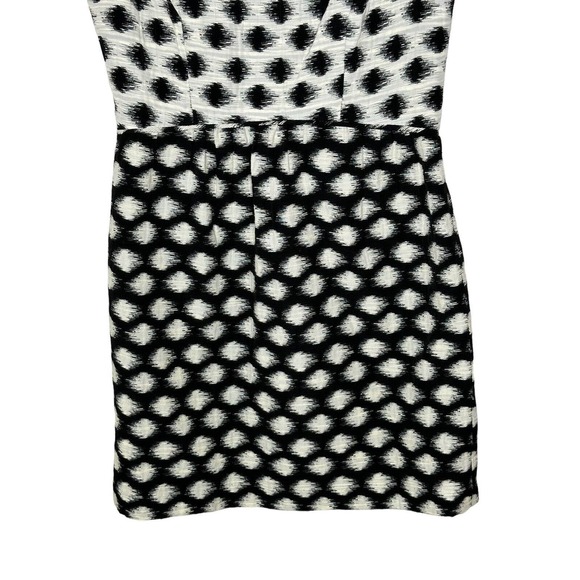 Shoshanna Womens Shift Dress 10 Cotton Blend Lined Sleeveless Black and White - Picture 3 of 11